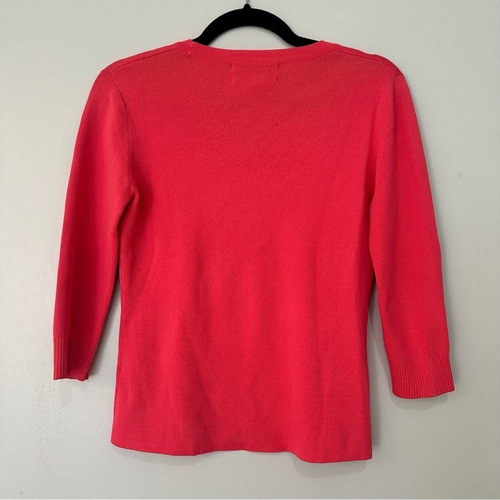 Joseph A Viscose Top Quarter Length Sleeve Coral Pink Size Medium Scoop Neck - Picture 6 of 8